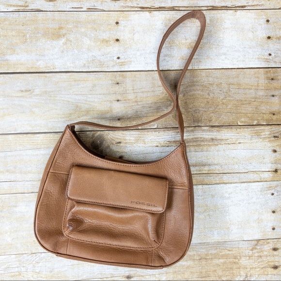Fossil Handbags - Fossil Shoulder Bag Leather Light Brown